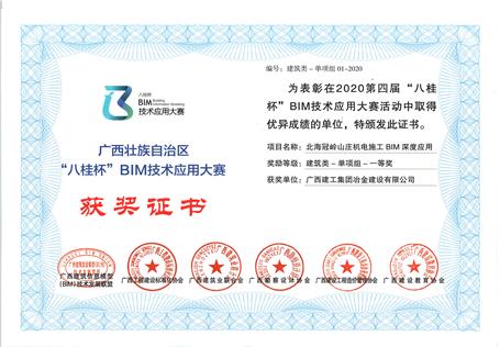 喜訊！公司榮獲“八桂杯”BIM技術(shù)應(yīng)用大賽一等獎