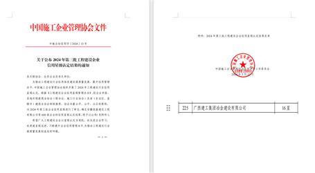 16星！冶建公司履約能力和信用表現(xiàn)良好